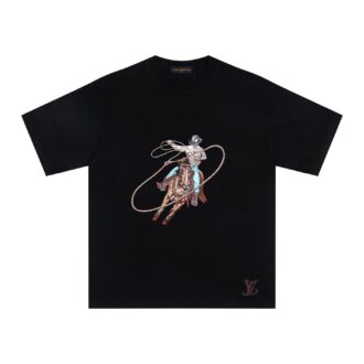 Louis Vuitton / Western Cowboy Heavy Embroidery Short Sleeve T-shirt