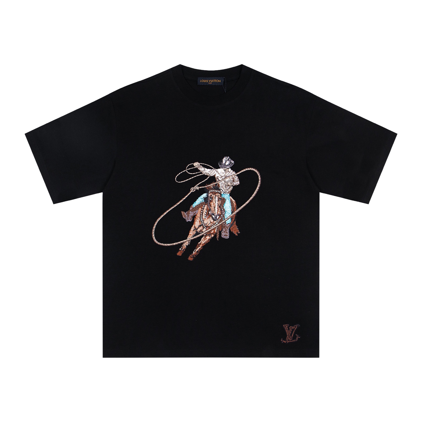 Louis Vuitton / Western Cowboy Heavy Embroidery Short Sleeve T-shirt