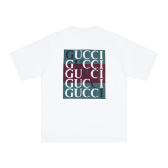 Gucci / Front and back printed short-sleeve T-shirt  ✔️ Design Details:  Made from 280g 40-count combed cotton fabric