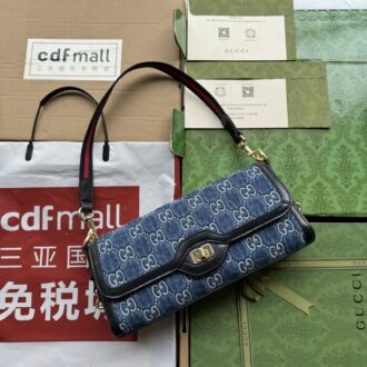 Gucci GucciLuce series small shoulder bag weight: about 0.55 kg. Model:786027. Dimensions: 27.5 (W) x 12.5 (H) x 6.5 cm (D) Color: Blue/Denim Canvas.