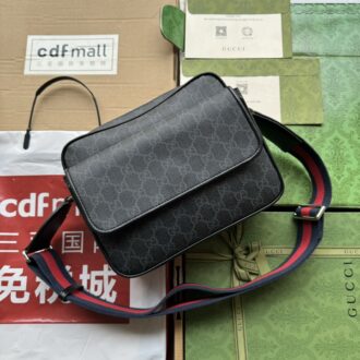 Gucci GG crossbody bag model number 795479 FADJA 1042 Adjustable canvas shoulder strap (55 cm drop); length adjustable from 94 cm to 145 cm Zipper closure Small: 23cm (W) x 18cm (H) x 12cm (D)