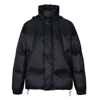 Diro CD 21SS Jacquard Logo Stand Collar Hooded Down Jacket The fabric is made from imported polyamide fibers with a jacquard logo