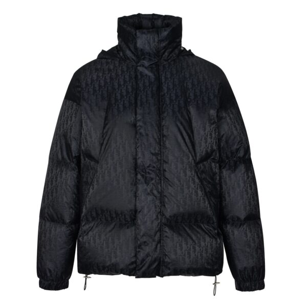 Diro CD 21SS Jacquard Logo Stand Collar Hooded Down Jacket The fabric is made from imported polyamide fibers with a jacquard logo