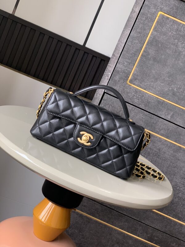 Chanel   25P Spring/Summer Black and Gold Kelly Bag Medium Size: 12x22x6 cm