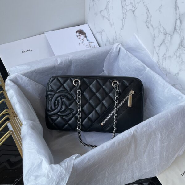 Chanel Cambon Basket Bag features a bold double-C logo Size: 28 × 16 × 10 cm Model: AS3380