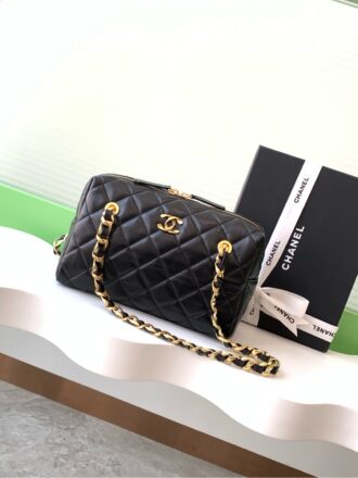 Chanel 24K new bowling ball waxed sheepskin front chain Model No.AS5125 Size 15-25-11