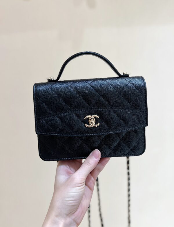 Chanel Premium Duty-Free Original Leather 25C Mini WOC Handle Double Backpack 14*18*4.5cm