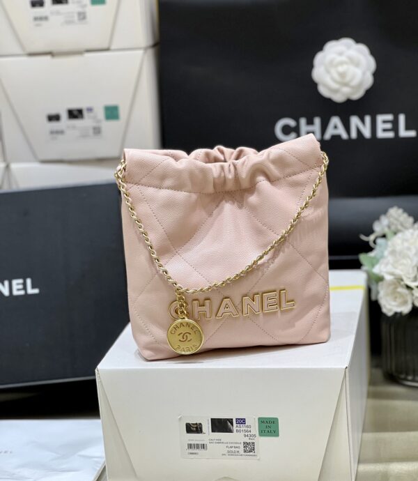 Chanel 24K Mini 22 Bag – Limited Edition in Litchi Leather Original Haas Litchi Cowhide 🎉🎉 Size: 19206cm.