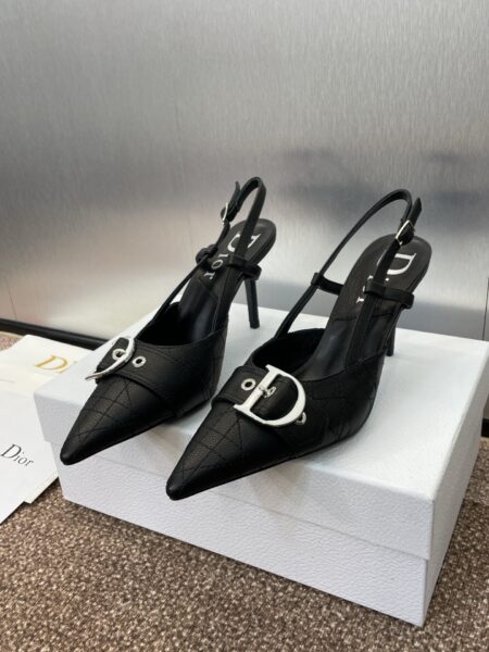 Dior 2025 Early Spring New Arrival Pointed Toe Color-Blocked Mule Sandals