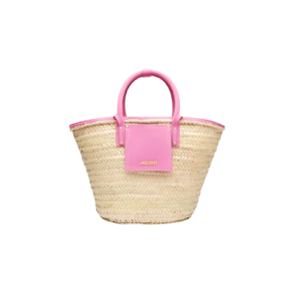 Jacquemus Le panier Soli LES CLASSIQUES Beach basket bag -  Neon Pink