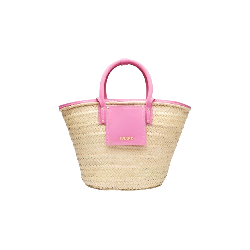 Jacquemus Le panier Soli LES CLASSIQUES Beach basket bag -  Neon Pink