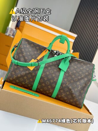 With a full set of duty-free packaging [Excellent SP high elastic fabric] M46774 green [Original all steel: with a full set of counter packaging] KEEPALL BANDOULIÈRE 50 travel bag This Keepall Bandoulière 50 travel bag uses Monogram Macassar canvas, which synchronizes bright tones for side straps, brand names, fabric linings and top leather handles. The size of the boarding luggage hides plenty of space. 50 x 29 x 23 cm (length x height x width)